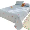 Juego de Tres Piezas de Sábana, Cubre Cama, Tapete Refrescante de Tela Gruesa de Algodón Crudo Estampado, Cómodo y Amigable con la Piel, Adecuado para Todas las Estaciones