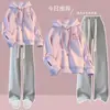 Conjunto de Sudadera Gruesa de Peso Pesado Primavera y Otoño Nuevo Estilo Preppy para Niñas Casual Holgado de Manga Larga Cálido Conjunto de Dos Piezas Otoño e Invierno