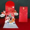 Navidad 3D sobre rojo tridimensional tarjeta de felicitación sorpresa diseño original Navidad Nochebuena tarjeta de felicitación creativa transfronteriza