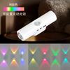 Nueva Lámpara Inteligente con Sensor de Cuerpo Humano Transfronteriza, Lámpara de Pared con Sensor de Carga Colorida, Luz Nocturna de Colina, Luz Ambiental Ojo de Gato Doble