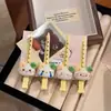 Gato Trevo de Quatro Folhas Fofo Sem Costura Bico de Pato Franja Doce Linha Única Desenho Animado Melhor Amigo Grampo Lateral Acessório de Cabelo