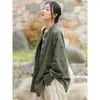 En Stock Primavera y Otoño Nuevo Diseño Estilo Chino Retro Botón Único Algodón y Lino Camisa de Té para Mujer Nicho Estilo Nacional Chaqueta