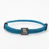 Pulsera de Cuerda de Milán Multicolor Transfronteriza Constelaciones Doce Acero Inoxidable Negro Grabado Ajustable Pulsera de Cuerda Trenzada