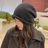 Gorro de Invierno de Punto para Mujer, Ajuste Holgado, Engrosado para Abrigo, Protección para las Orejas, Gorro Holgado, Hace que la Cara Parezca Más Pequeña