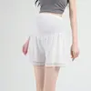 Pantalones de Seguridad para Mujeres Embarazadas Verano Antiluz Pantalones Cortos Básicos para Mujeres Embarazadas Delgados Ropa Exterior Seda de Hielo Pantalones de Seguro Ropa de Verano