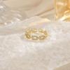 Luxo leve nicho senso de design high-end micro-cravejado zircônia anel feminino aberto ajustável dedo indicador atacado pequeno açúcar