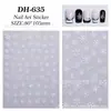 Série Floco de Neve 2D Adesivos para Nail Art Bronzeamento Laser Floco de Neve Pequenos Decalques Cor Mágica Decoração em Relevo Adesivos para Nail Art Joias