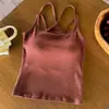Camisola para mujer con diseño de espalda cruzada, copas de sujetador integradas, diseño todo en uno para usar por dentro o por fuera, corte ajustado, top de doble tirante para el verano