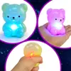 Brinquedo Criativo com Glitter Dourado e Luzes, Ursinho Fofo Brinquedo para Alívio de Estresse, Novo Brinquedo Squishy para Alívio de Estresse