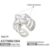 Mili Versátil Flor Noble Incrustada Circonio Acero Inoxidable Resistente al Color Moda de Gama Alta Conjunto de Anillos de Joyería para Mujeres