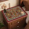 Tapete de Mesa de Cabeceira de Couro Retro Americano Impermeável e à Prova de Óleo Luxo Acessível High-End Anti-Queimadura Sem Lavar Tecido de Cobertura à Prova de Poeira