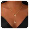 Amazon Transfronterizo Nuevo Diseño Collar con Colgante de Corazón 26 Letras Colgante de Circonita Collar Joyería de Moda Regalo Femenino
