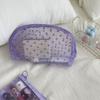 Reunindo-se malha amor saco cosmético estudante multi-funcional portátil respirável transparente saco de armazenamento visual Taro saco roxo