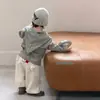 2026 Conjunto de Dos Piezas para Bebé y Niño Pequeño con Sudadera con Capucha de Manga Larga Rayada Retro Versátil de Otoño y Pantalones Casuales Sueltos