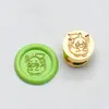Carimbo de lacre de cera mini de cobre com cabeça de desenho animado de 15mm, design de menina fofa, para diários, envelopes e presentes, gato preto