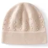 Gorro de punto 100% cachemir puro tridimensional para otoño e invierno, cálido y a prueba de frío, unisex, gorro de punto simple y versátil