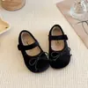 Zapatos de Algodón Coreanos para Niños de Otoño e Invierno con Lazo, Versátiles Zapatos de Princesa de Terciopelo para Niñas, Zapatos de Bebé Cálidos para Exteriores con Forro de Felpa