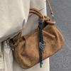 Bolsa Pequena Retrô Feminina Outono e Inverno 2025 Nova Moda Design de Nicho Bolsa de Ombro Único Transversal Estilo Coreano Ins Bolsa Dumpling