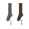 Meias Femininas Simples de Comprimento até o Joelho Estilo Coreano Outono/Inverno Algodão Aconchegante Meias Longas Várias Cores Disponíveis Fábrica de Meias Femininas Atacado