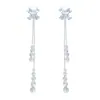 Pendientes Largos con Flecos de Flor de Dos Usos, Aguja de Plata S925, Exquisitos, Modernos y de Lujo Accesible, Nuevos Pendientes y Aretes