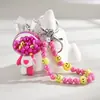 Pingente chaveiro acrílico óleo Pérola coelho amor pingente mochila escolar carro desenho animado acessórios bolsa chaveiro