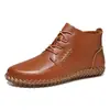 Zapatos Casuales para Hombre de Amazon Transfronterizos, Botines Cortos, Botas Martin de Caña Media para Exteriores de Estación Independiente, Botas de Cuero Cosidas a Mano para Hombre