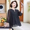 Uma geração de blusa de chifon de sete mangas 2025 primavera e verão nova solta floral para senhoras mães