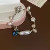 ¡Manta Rose! Pulsera de perlas con flores de circonita ultrabrillantes, sensación de lujo ligero de alta gama, accesorio de mano vintage francés
