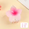 Presilha de Cabelo Colorida de Frangipani Transfronteiriça com Toque de Luxo, Presilha de Garra Pétala de Flor, Presilha de Cabelo, Presilha de Tubarão, Garra de Cabelo Flor de Pessegueiro em Cor Gradiente