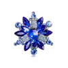 Broche de Flor de Diamante Vermelho Mais Vendido Transfronteiriço, Broche de Girassol Totalmente Cravejado de Liga Vintage, Broche Acessório para Terno e Vestido