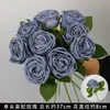 Flores artificiales Azul Niebla Salón de Bodas Flores de Seda Arreglo Floral de Boda Peonía Azul Rosa Abanico de Niebla Palma