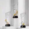 Trophy de Cristal Impreso en 3D Creativo Compañía Campeón de la Competencia de Empleados Destacados Equipo Honor Estrella de Cinco Puntas Hueca Trophy