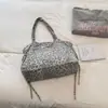 Bolso de hombro casual de moda estilo coreano, elegante bolsa de tela grande de alta capacidad para el trabajo y los viajes, bolso de mano casual vintage de lunares
