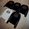 Camiseta de Manga Larga con Estampado de Letras en Inglés Estilo Callejero Oscuro Otoñal Retro Personalidad Tendencia Strass