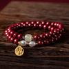 Pulseras de doble círculo de cinabrio de alto contenido, arena dorada púrpura y perla de jade Tian, pulseras de marca de bendición, tiemblan e-commerce una generación de cabello