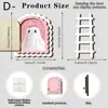 Criativo Design de Porta de Madeira 2D com 3 Camadas Deslizantes Temática de Halloween com Porta de Madeira de Elfo Realista, Série de Livros Lendo Fantasma