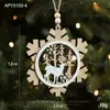 Adornos Colgantes de Madera Creativos para Árbol de Navidad de Reno Casa Copos de Nieve Decoraciones Navideñas Colgantes