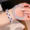 Pulsera de Flor de Circonita Retro Francesa, Pulsera de Lujo Ligero y de Gama Alta, Pulsera Simple, Moderna, Exquisita y Versátil para Mujeres