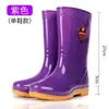 Botas de lluvia de tubo alto y engrosadas, zapatos impermeables, cubrezapatos de goma con forro de felpa, botas de agua, botas de media pantorrilla para mujer, cálidas y antideslizantes, para uso en invierno, estilo de hombre