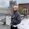 Jaqueta de Lã com Gola Dupla Estilo Coreano Masculina Tendência Nicho Moda Silhueta Solta de Alta Qualidade Jaqueta Lisa Top