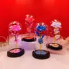 Abajur de Vidro Flor Rosa Fluorescente Eterna Dia dos Namorados Presente de Aniversário para Deusa Presente de Aniversário Aconchegante