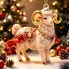 2027 Zodíaco de Ano Novo Ovelha Pingente Acrílico Plano Natal Ano Novo Ovelhinha Enfeite Decoração de Árvore de Natal Chave