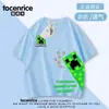 Roupas Minecraft Meninos Camiseta Algodão Puro Verão Roupas Manga Curta Crianças Roupas de Verão Manga Curta Algodão Puro Tops Estudante