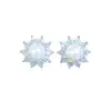 Brincos de Tarraxa Girassol com Pérola para Mulheres Agulha de Prata Esterlina S925 Zircônia Design de Nicho Pequeno Temperamento de Luxo Leve Brincos de Alta Qualidade Presilhas de Orelha Acessórios de Orelha