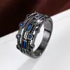 Anillo de moda nuevo y simple para comercio exterior transfronterizo, con circonita de colores incrustada, hueco, estilo hip hop punk, moderno y genial