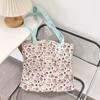 5443 Bolsa de Lona con Estampado de Gatito Lindo Gran Capacidad Doble Capa Bolsa de Trabajo para Estudiantes Mujeres Bolso de Mano de Verano