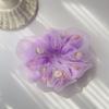 Novo estilo coreano chiffon grande anel de cabelo intestino flor dupla camada rabo de cavalo cabeça corda cyber popular menina bola cabeça borracha tendão acessórios para cabelo