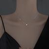 Collar de Acero de Titanio con Diseño Simple de Nicho con Cuentas de Estrella de Cinco Puntas para Niña, Cadena de Clavícula Elegante para Combinar con Todo, sin Color