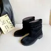 Botas de Punta Dividida Otoño/Invierno 2026, Tacón Cuadrado Retro, Botines de Piel de Cerdo hasta la Mitad de la Pantorrilla para Mujer, Botas de Otoño/Invierno
