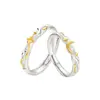 Jin Hongsheng Plata de Ley s925 Yongye Xinghe Anillo para Pareja Diseño de Nicho Sentido Nuevo Anillo de Apertura Joyería al por Mayor